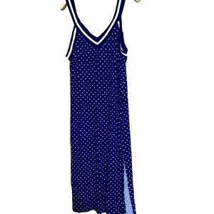Lauren Ralph Lauren Midi Navy Polkadot